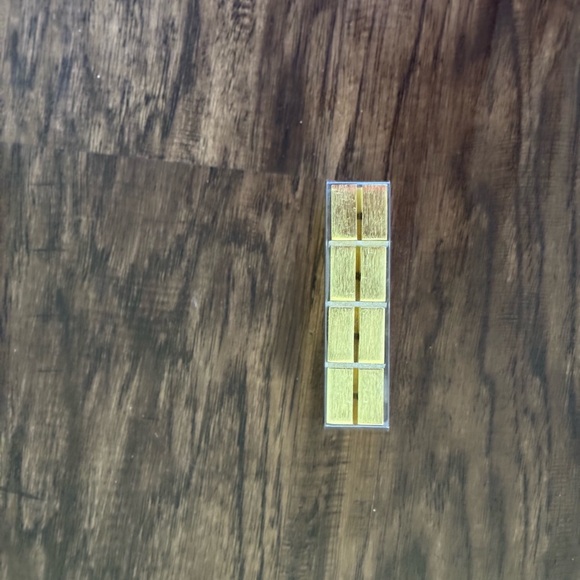 Cb2 brushed gold placed card holders set of 4 - Picture 2 of 11